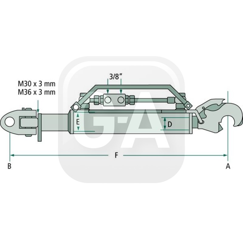 Barre poussee tracteur hydraulique